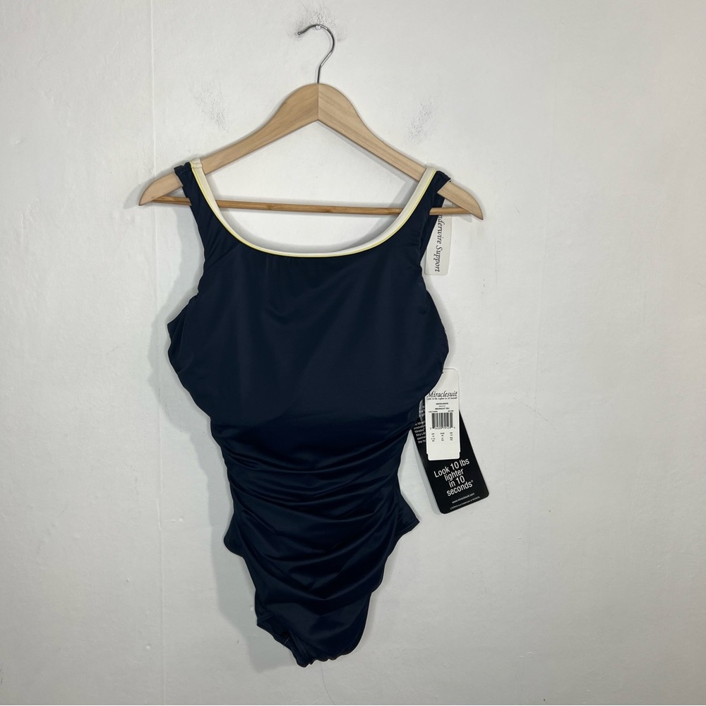 NWT Miraclesuit Regatta Navy Blue One Piece Slimming Swimsuit Size 16 - Picture 12 of 12